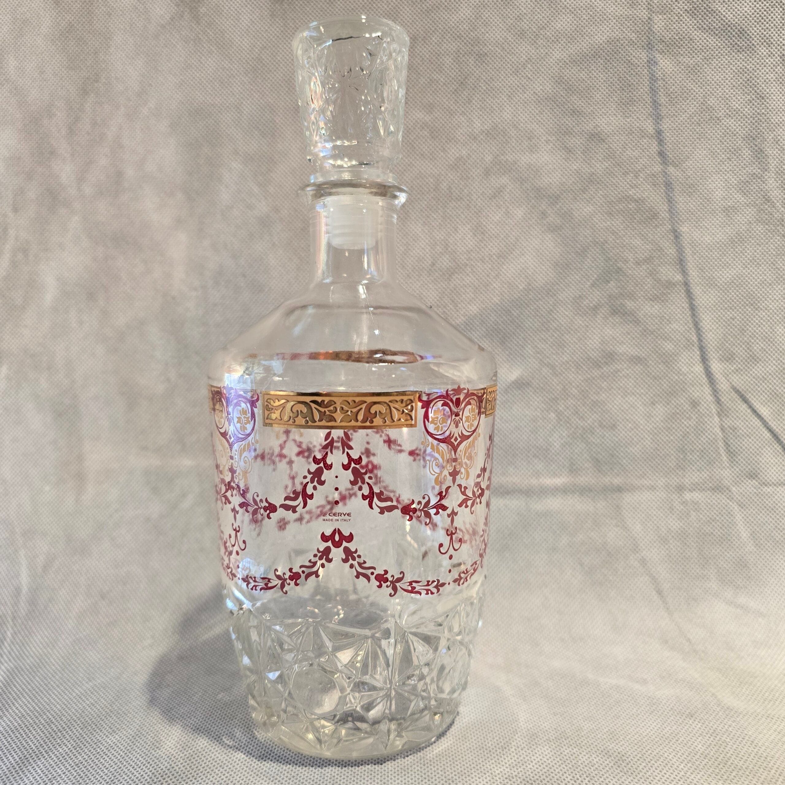 Cerve Whiskey Decanter Vintage Shot Glass Barware Set Mid-Century Modern Italy